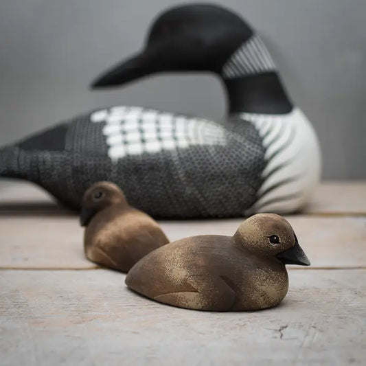 Hand Carved Loon Babies