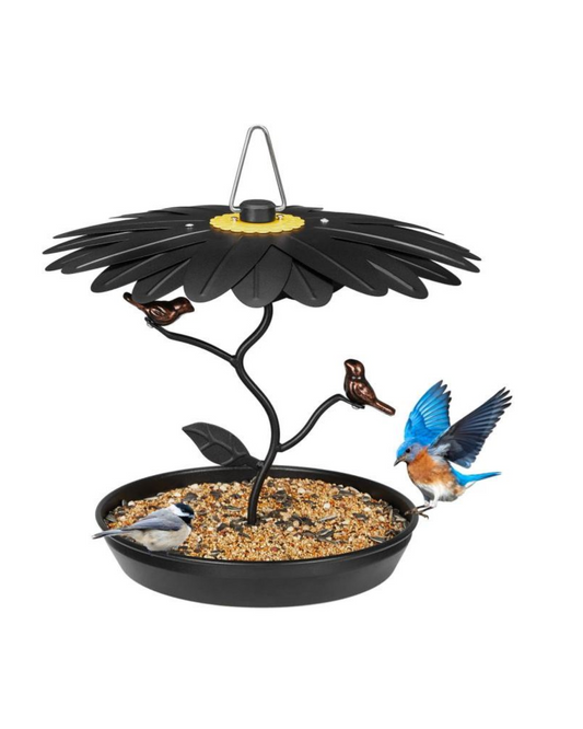 Floral Dome Feeder with Birds