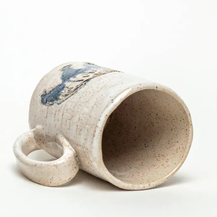 Bear Pattern Handmade Ceramic Mug - 14 oz