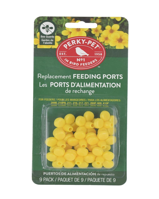 Perky-Pet Yellow Replacement Flower Feeding Ports with Bee Guards