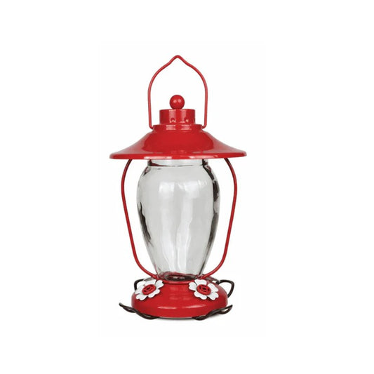 Pinebush Lantern Styled Glass Hummingbird Feeder