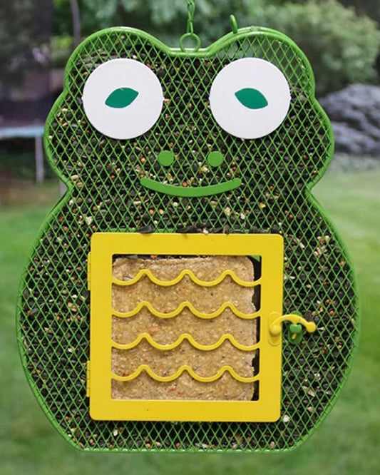 Heath Whimsical Frog Suet 'n Seed Bird Feeder for Suet Cakes and Sunflower Seeds