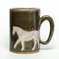 Horse Design Handmade Ceramic Mug - 14 oz