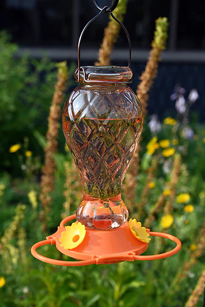 Pinebush Orange Jewel Glass Oriole Feeder