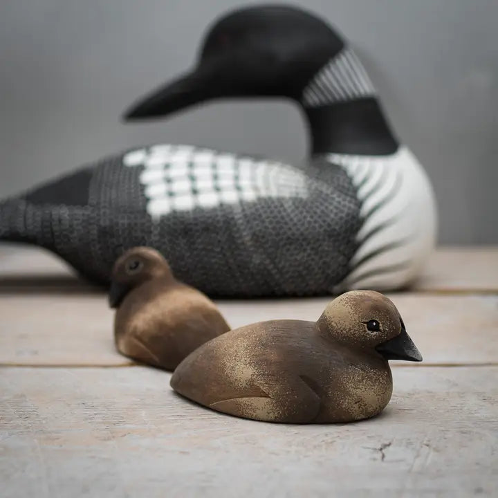 Hand Carved Loon Babies