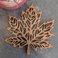 Assorted Hand Carved Maple Leaf Coaster - Set of 4