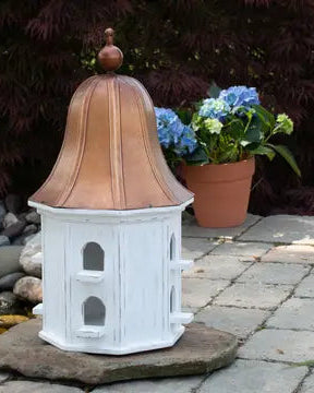 Bird House with Copper Tone Roof, Indoor Accent