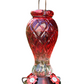 Red Jewel Glass Hummingbird Feeder