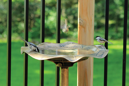 Antique Gold Bird Bath