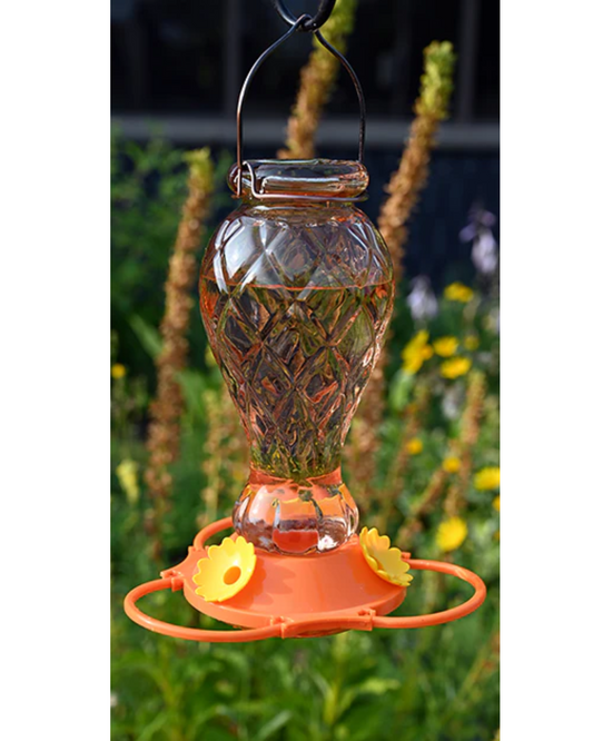 Pinebush Orange Jewel Glass Oriole Feeder