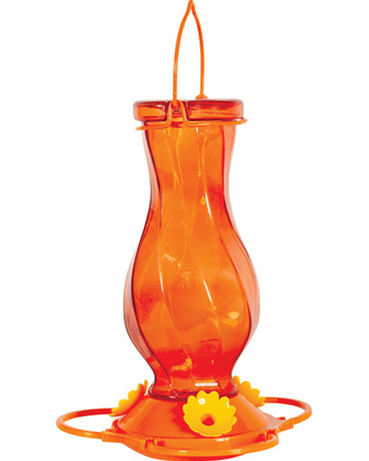 Pinebush Orange Twist Glass Oriole Feeder
