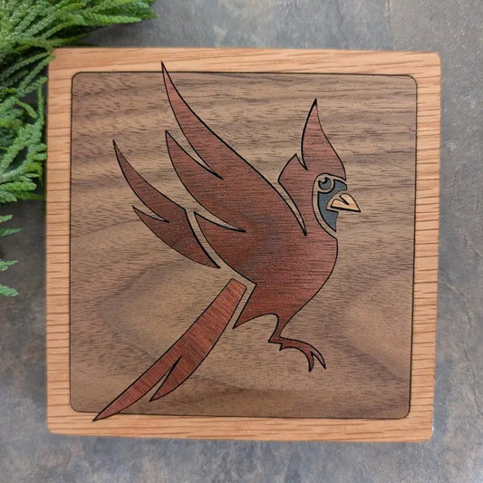 Hand Carved Cardinal Coaster
