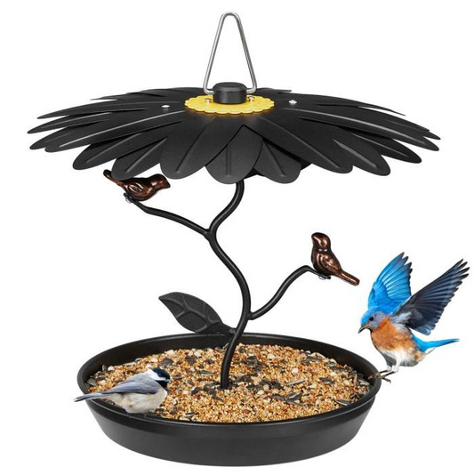Floral Dome Feeder with Birds