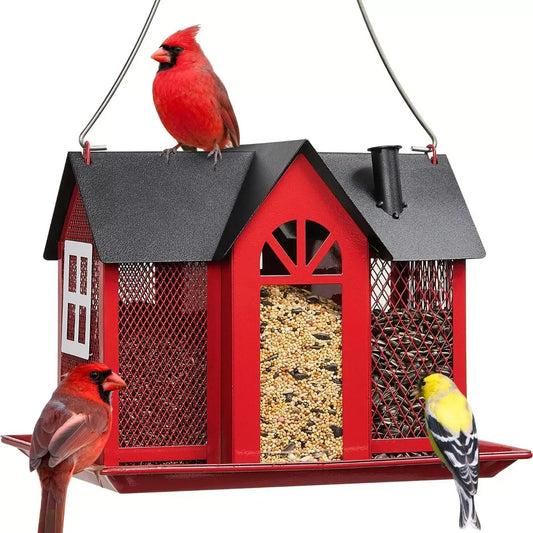 Metal House Bird Feeder
