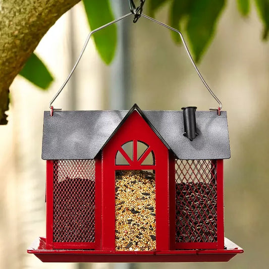 Metal House Bird Feeder