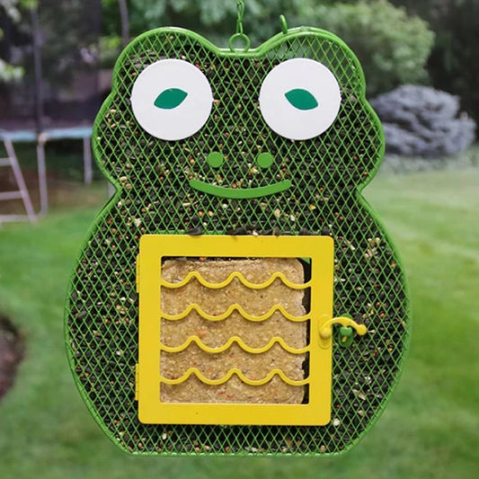 Heath Whimsical Frog Suet 'n Seed Bird Feeder for Suet Cakes and Sunflower Seeds